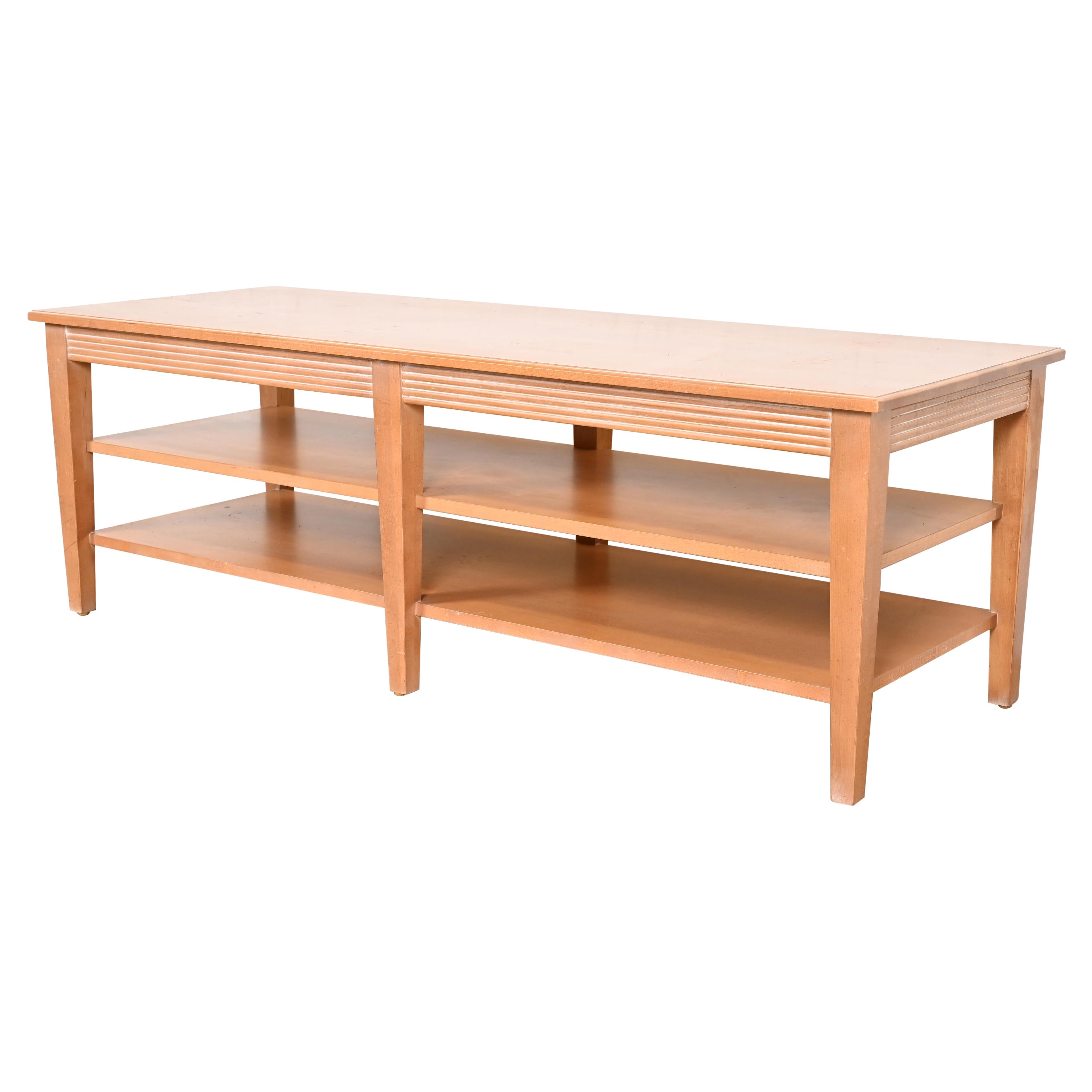 Swedish Modern Three-Tier Maple Coffee Table For Sale