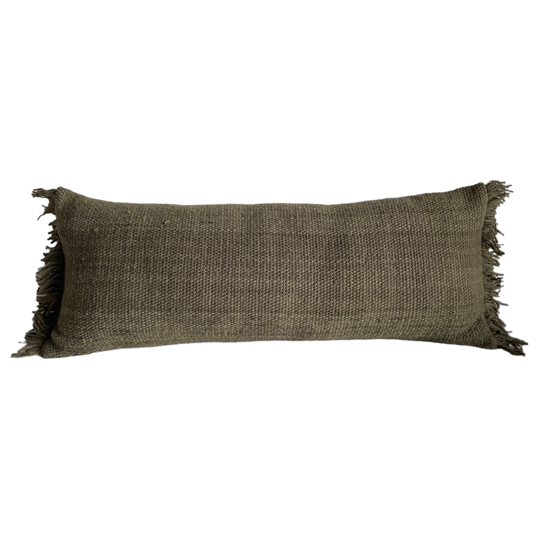 Alana Organic Wool Long Lumbar Pillow with Down Insert For Sale at 1stDibs