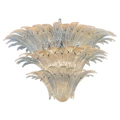 Modern Murano Glass Palm Form Chandelier in Opalescent Glass