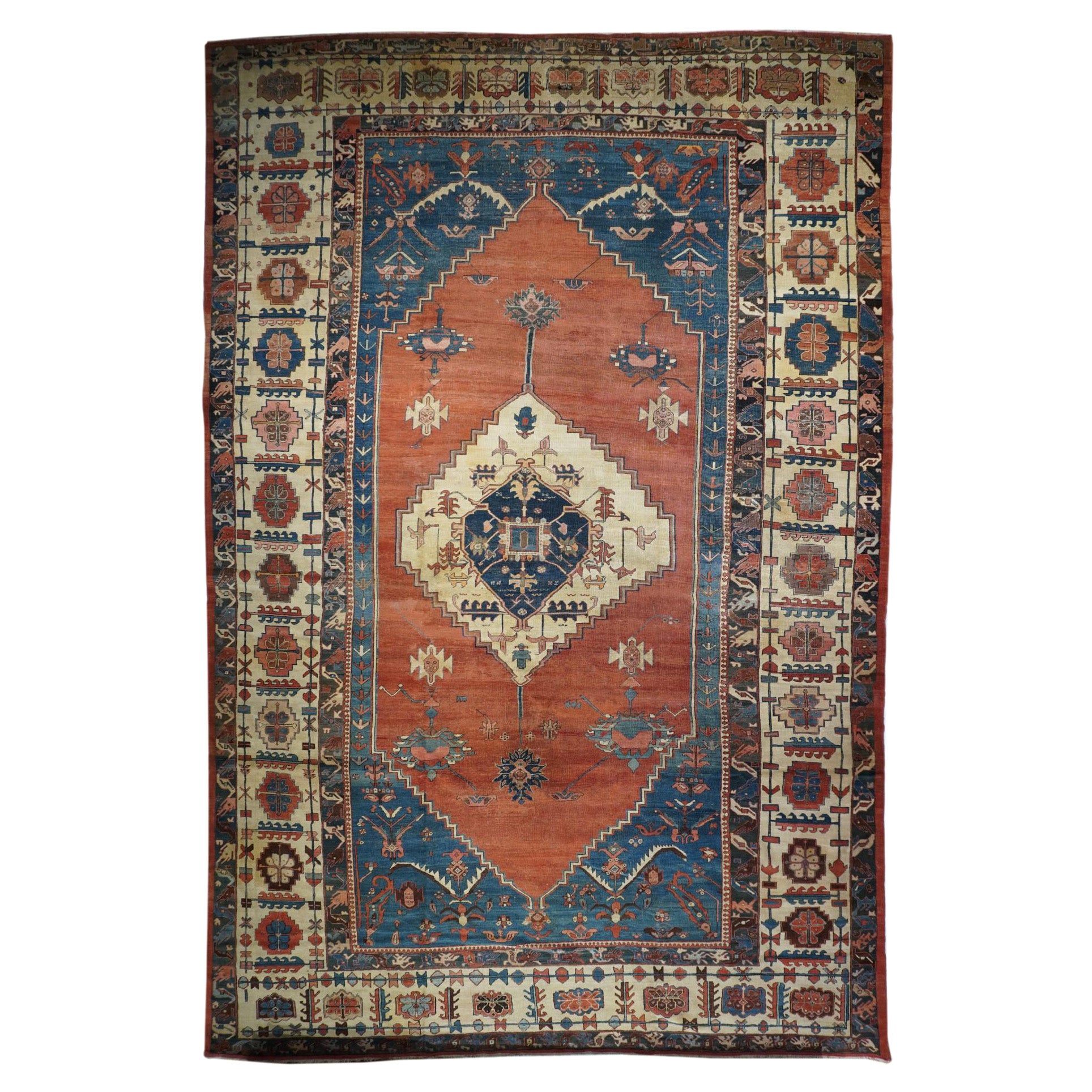 Antique Persian Bakshaish Rug For Sale