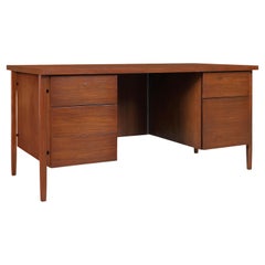 Vintage Walnut Executive Desk by Florence Knoll