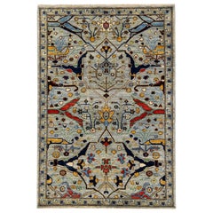 Light Gray Modern Bidjar Style Handmade Designed Wool Rug