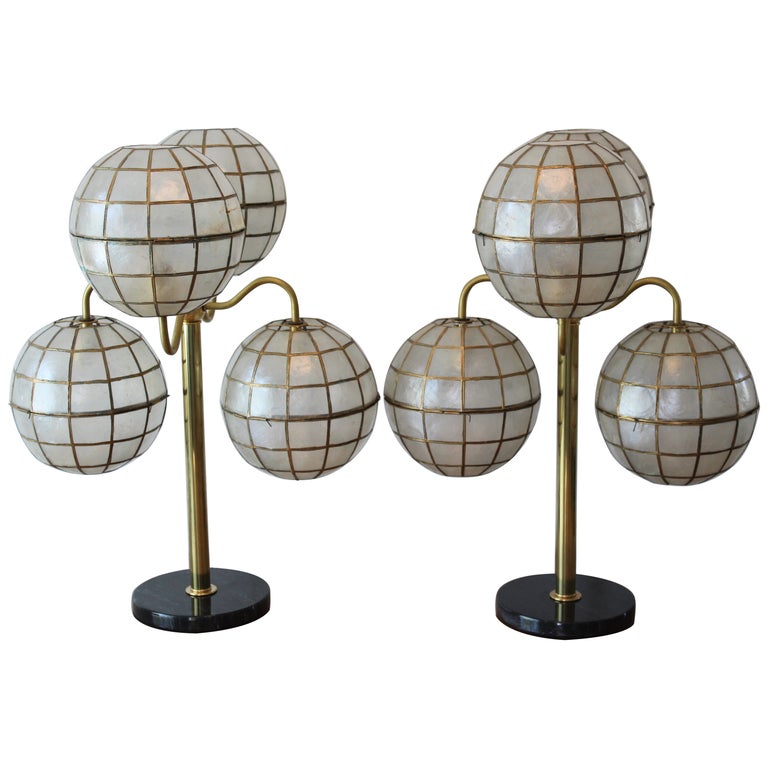 Pair of Studio Capiz Shell Lamps at 1stDibs