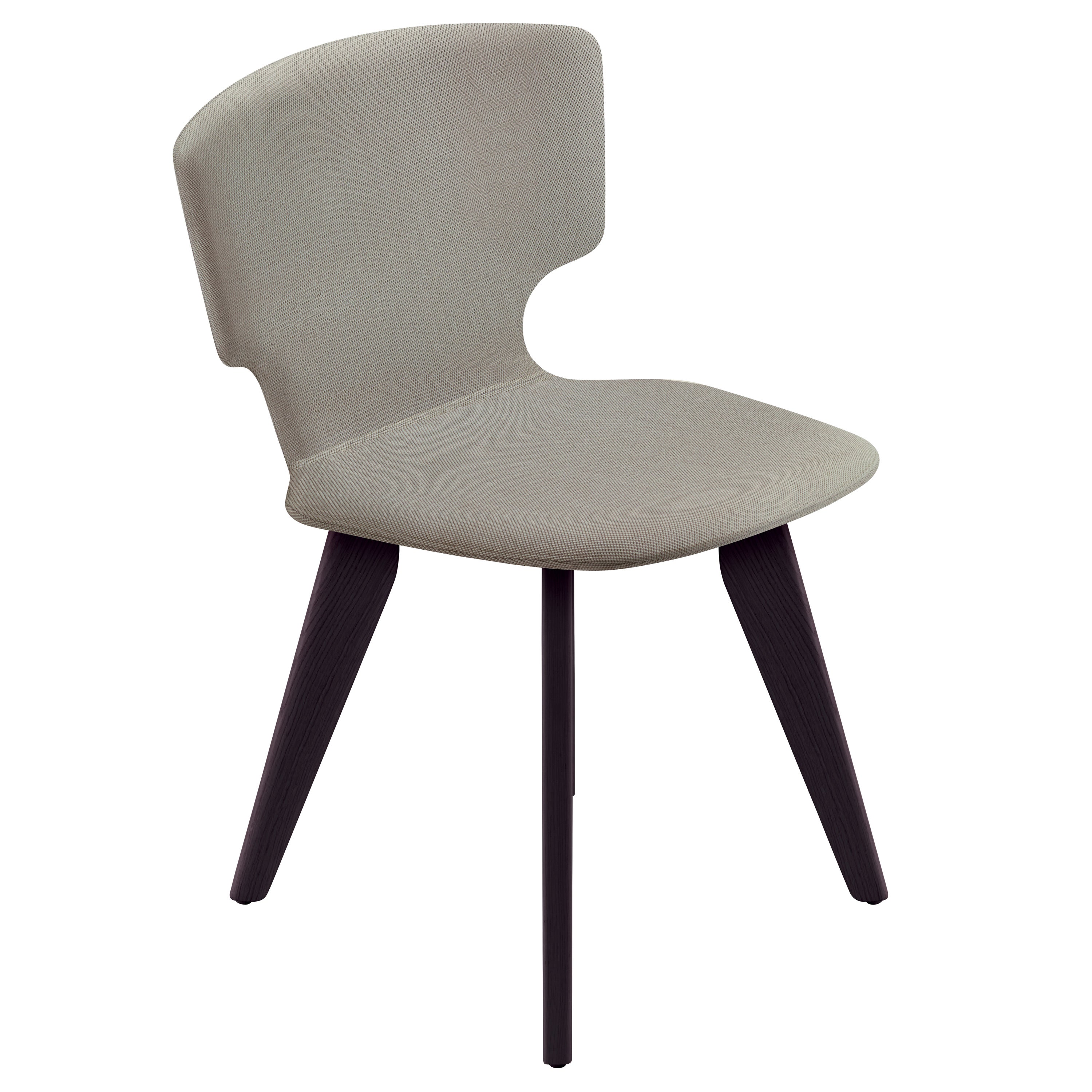 Alias 52E Enna Wood Chair in Dark Oak with Upholstery by Alfredo Häberli For Sale