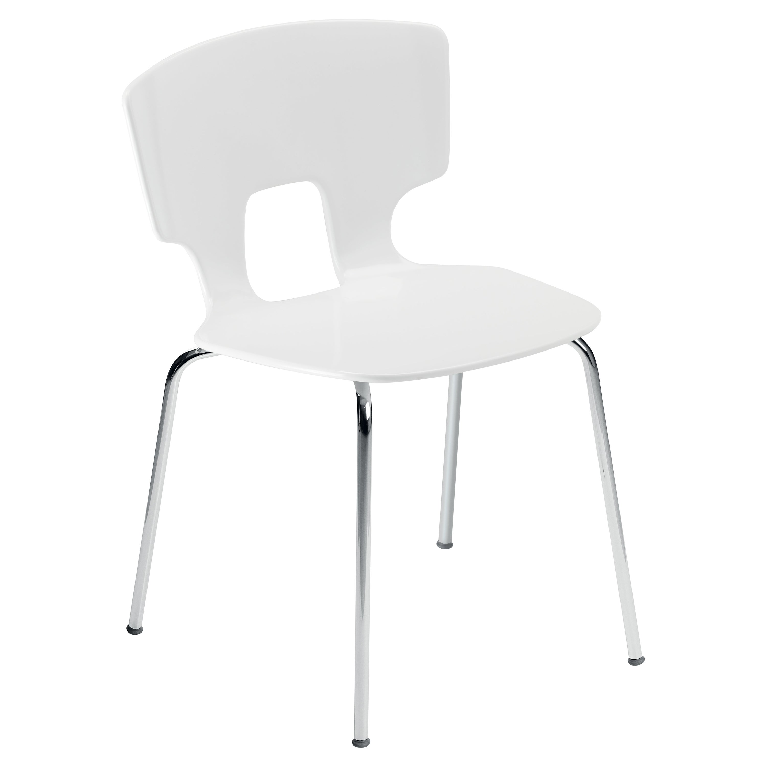 Alias 50A Erice Chair in White Chromed Steel Frame by Alfredo Häberli