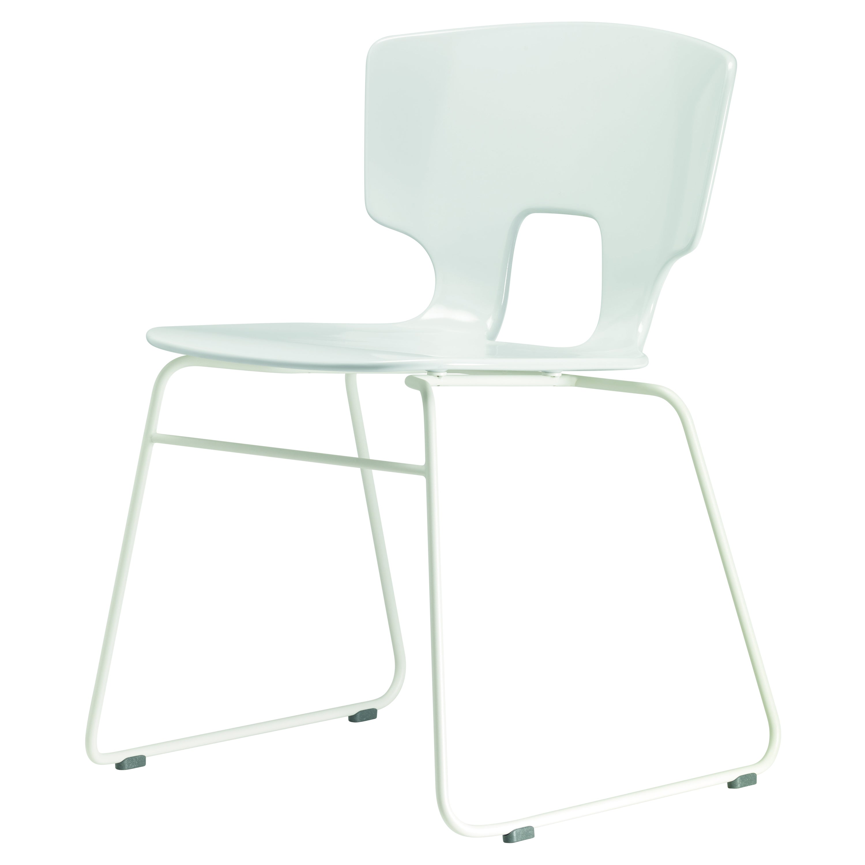 Alias 50B Erice Sledge Chair in White Lacquered Steel Frame by Alfredo Häberli For Sale
