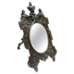 French Silvered Bronze Mirror by Louis Théophile Hingre Oudry Foundry, c1890