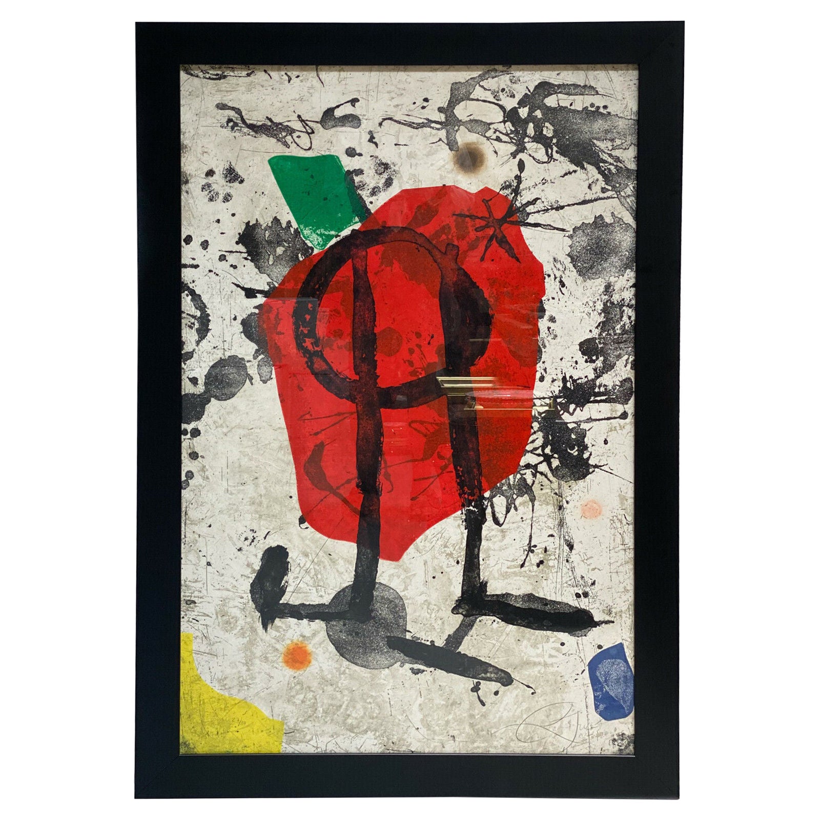 Gedruckte Radierung in Farben von Joan Miro mit dem Titel Els Gossos IX