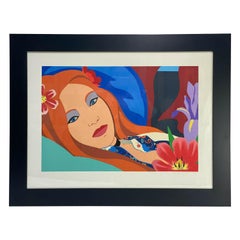 Colored lithograph by Tom Wesselmann, Titled "Lulu"