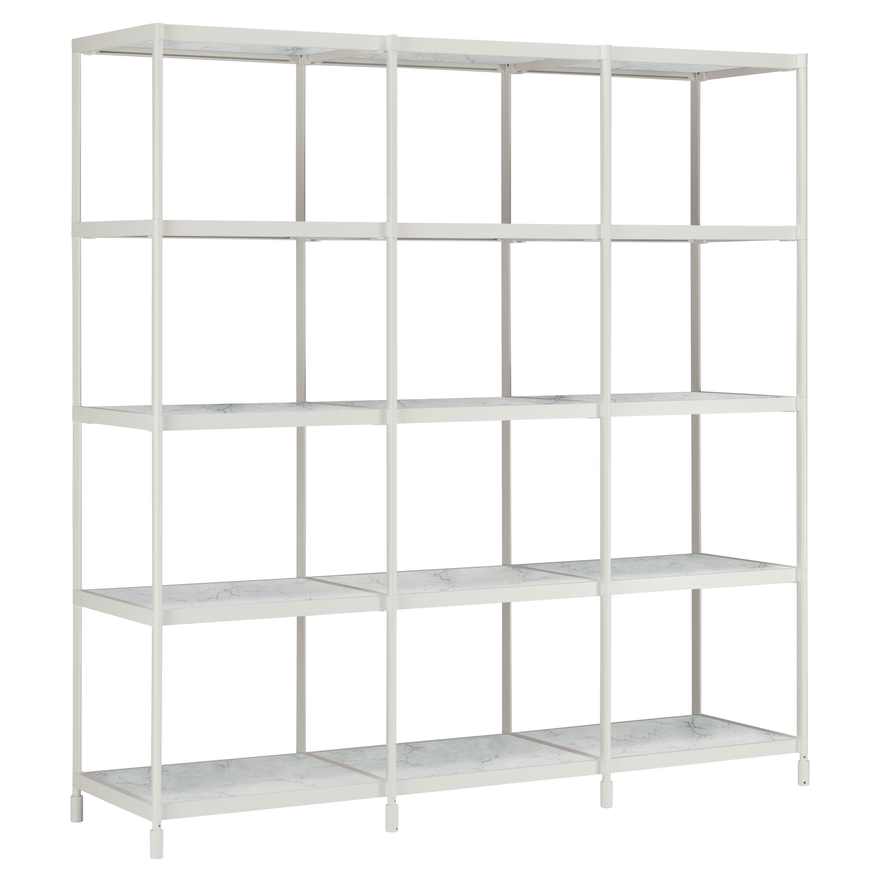 Alias SEC LIB005 Bücherregal aus Marmor mit weiß lackierten Metallregalen