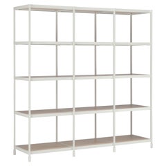 Alias SEC LIB005 Bookshelf in Natural Oak with White Lacquered Metal Shelves
