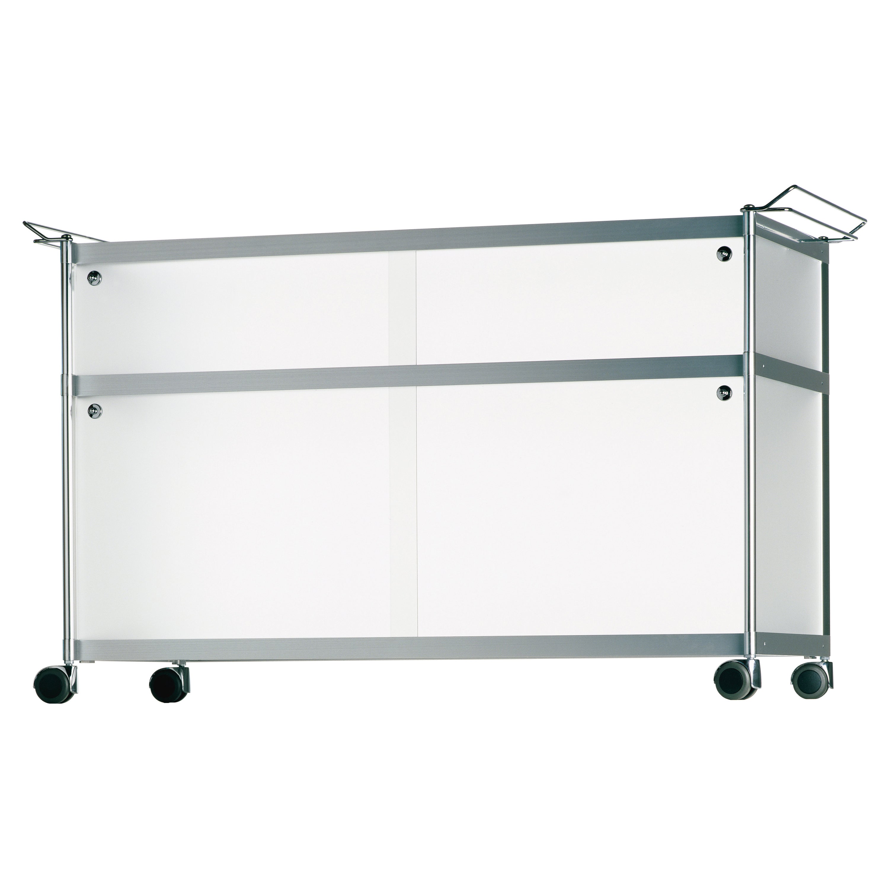 Alias SEC CAR018 Trolley with Aluminum Profiles and Glass Shelves For Sale