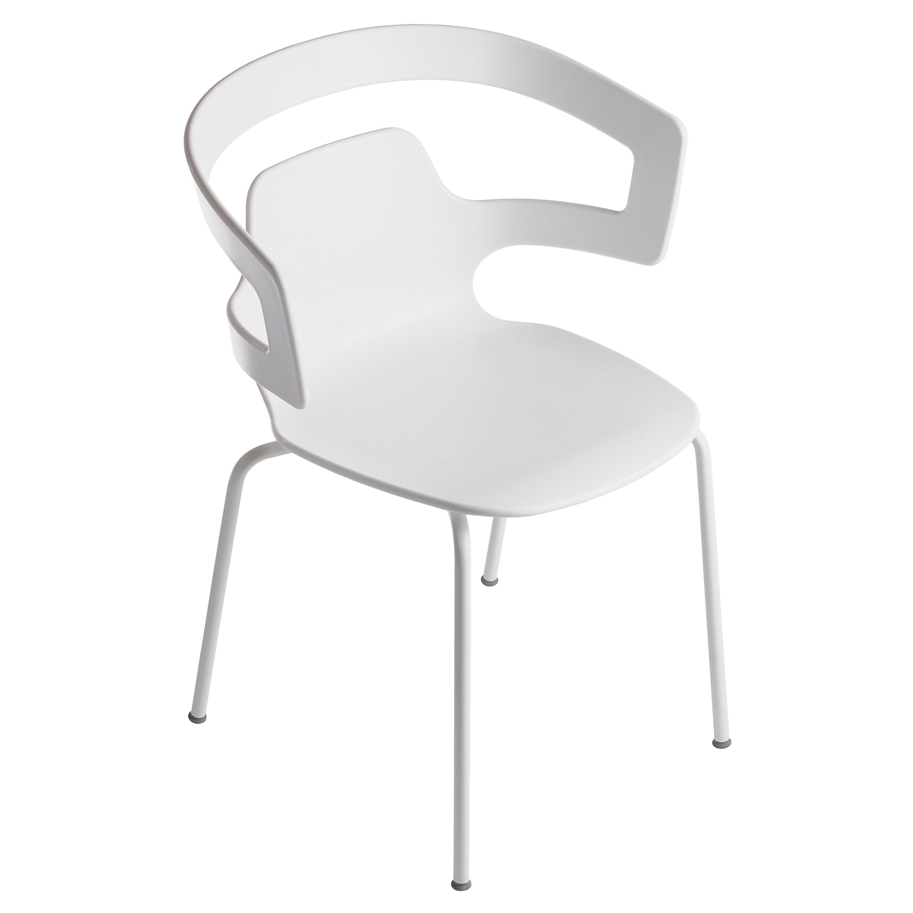 Alias 500 Segesta Stuhl mit weiß lackiertem Stahlgestell von Alfredo Häberli