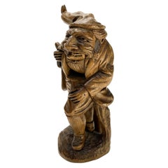 Continental Wooden Figural Man Hand Carved Nutcracker, 19th Century