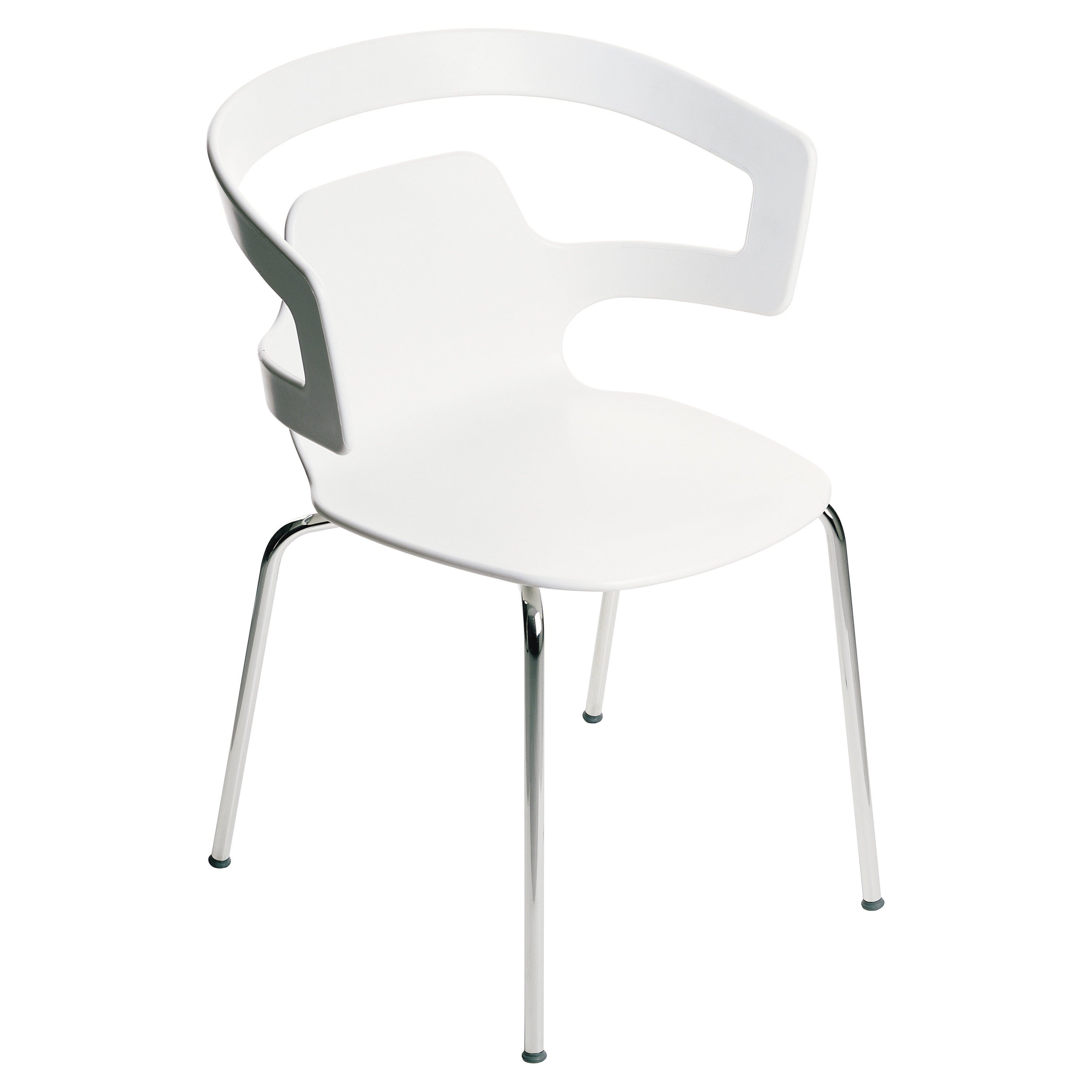 Alias 500 Segesta Stuhl mit weißem Sitz und verchromtem Stahlgestell von Alfredo Häberli
