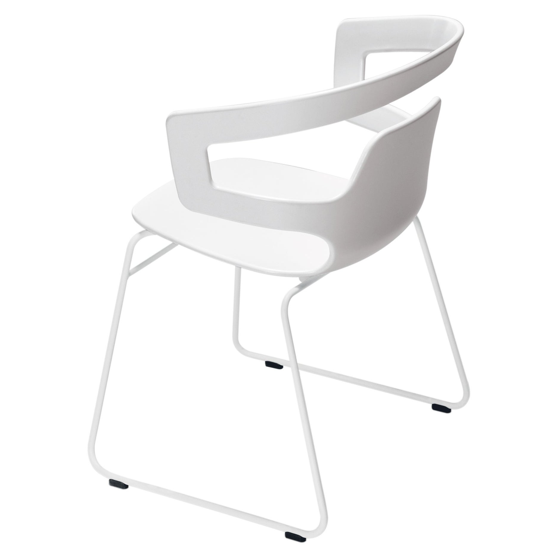 Alias 501 Segesta Sledge Chair in White Lacquered Steel Frame by Alfredo Häberli For Sale