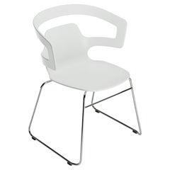 Alias 501 Segesta Sledge Chair in White & Chromed Steel Frame by Alfredo Häberli