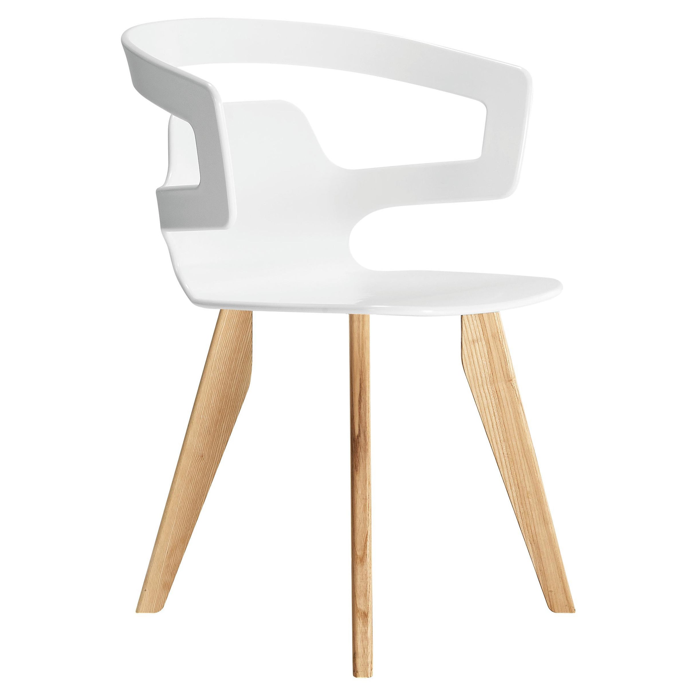 Alias 558 Segesta Chair in White Seat and Oak Frame by Alfredo Häberli For Sale