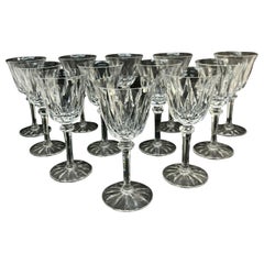 Set of 12 St. Louis France Glass Water Goblets in Provence