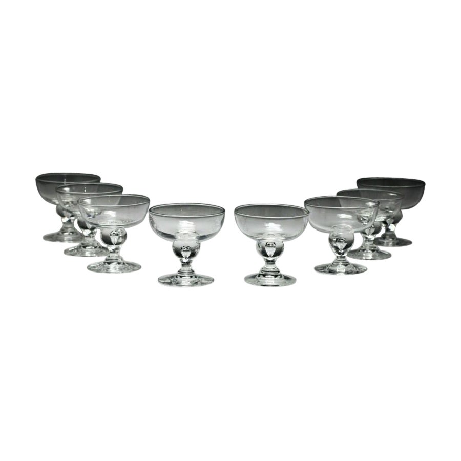 Set of 8pc Set Steuben Crystal Dessert Glasses Compotes For Sale