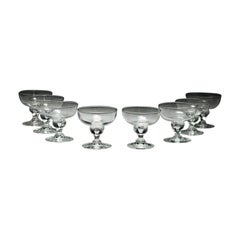 Vintage Set of 8pc Set Steuben Crystal Dessert Glasses Compotes