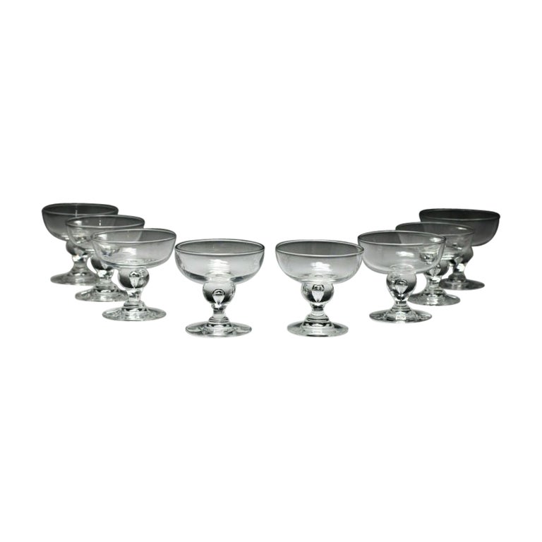 Set of 8pc Set Steuben Crystal Sweet Glasses Compotes For Sale at 1stDibs
