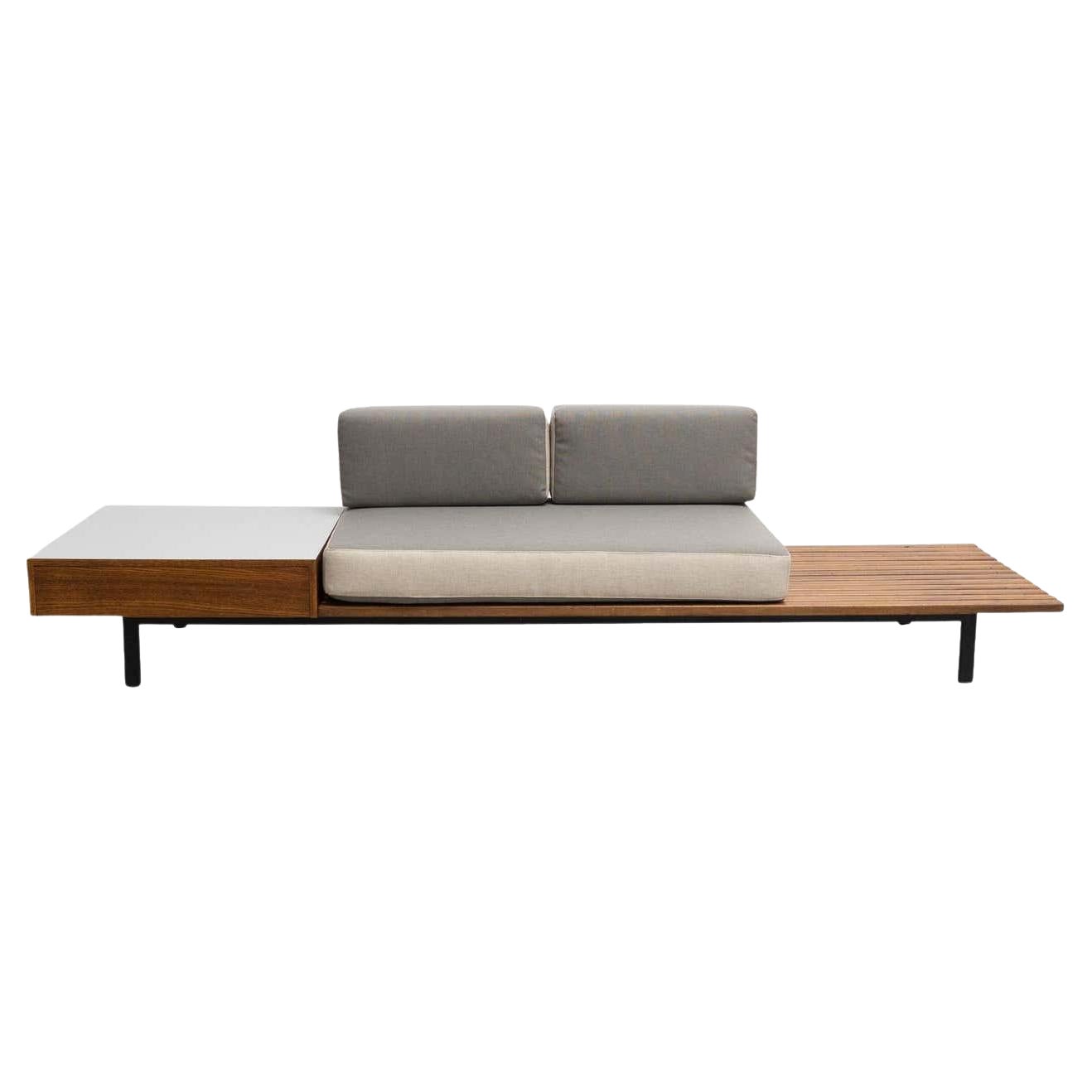 Charlotte Perriand Cansado Bench with a Drawer, circa 1958 For Sale
