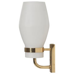 Swedish Designer, Sconce, Brass, Glass, Sweden, c. 1950s