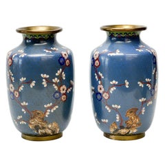 Pair of Chinese Cloisonne Enamel Enamel and Bronze Mounted Vases Penny Marshall