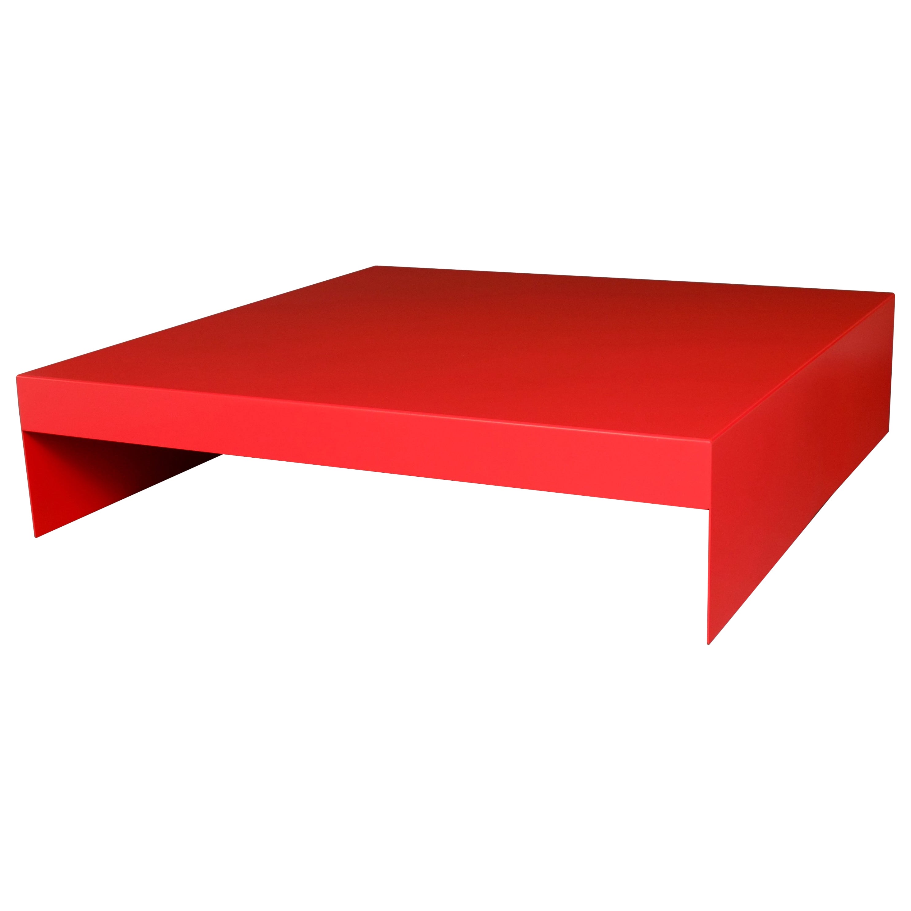 Grande table basse carrée de forme simple en aluminium, personnalisable