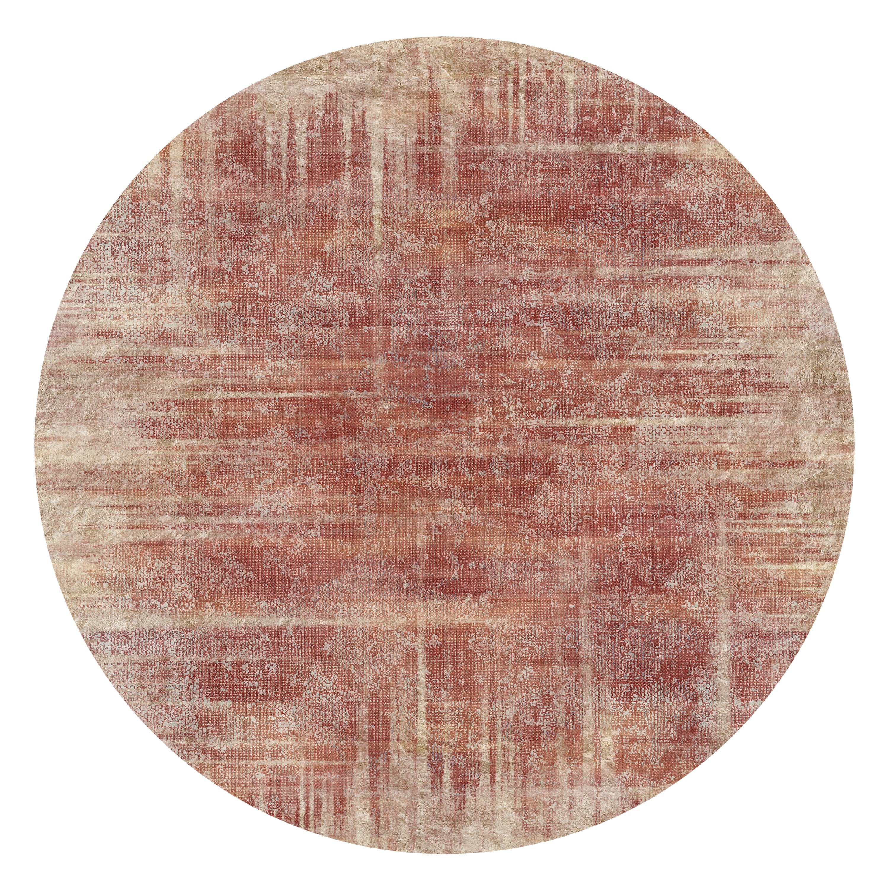 Moooi Small Quiet Collection Patina Brick Round Rug in Low Pile Polyamide For Sale