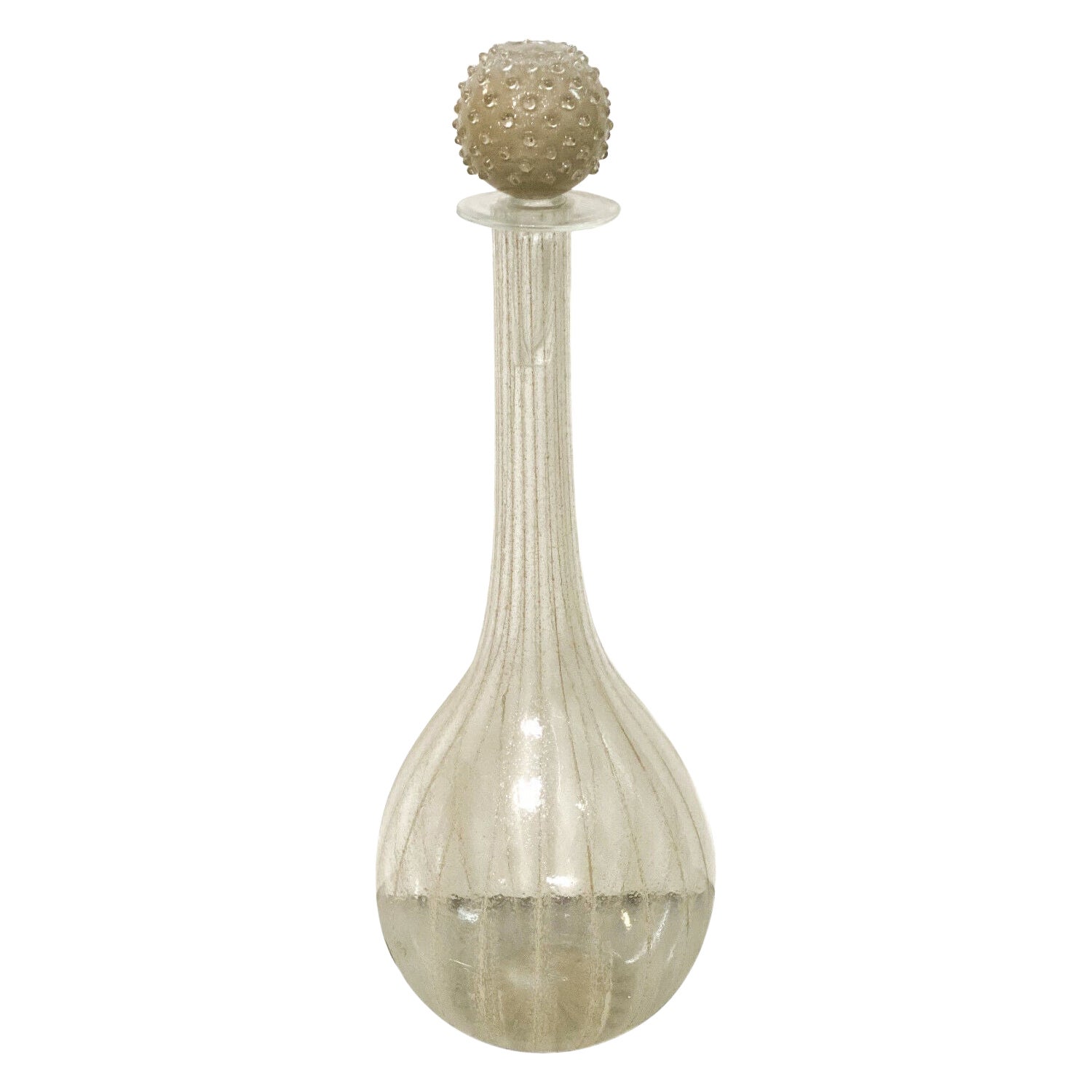 New Vintage Style Bubble Glass Decorative Bottle Vase For Sale at