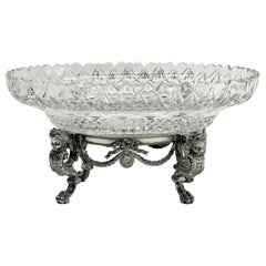 Pairpoint Silverplate and Cut Glass Centerpiece Bowl, circa 1920