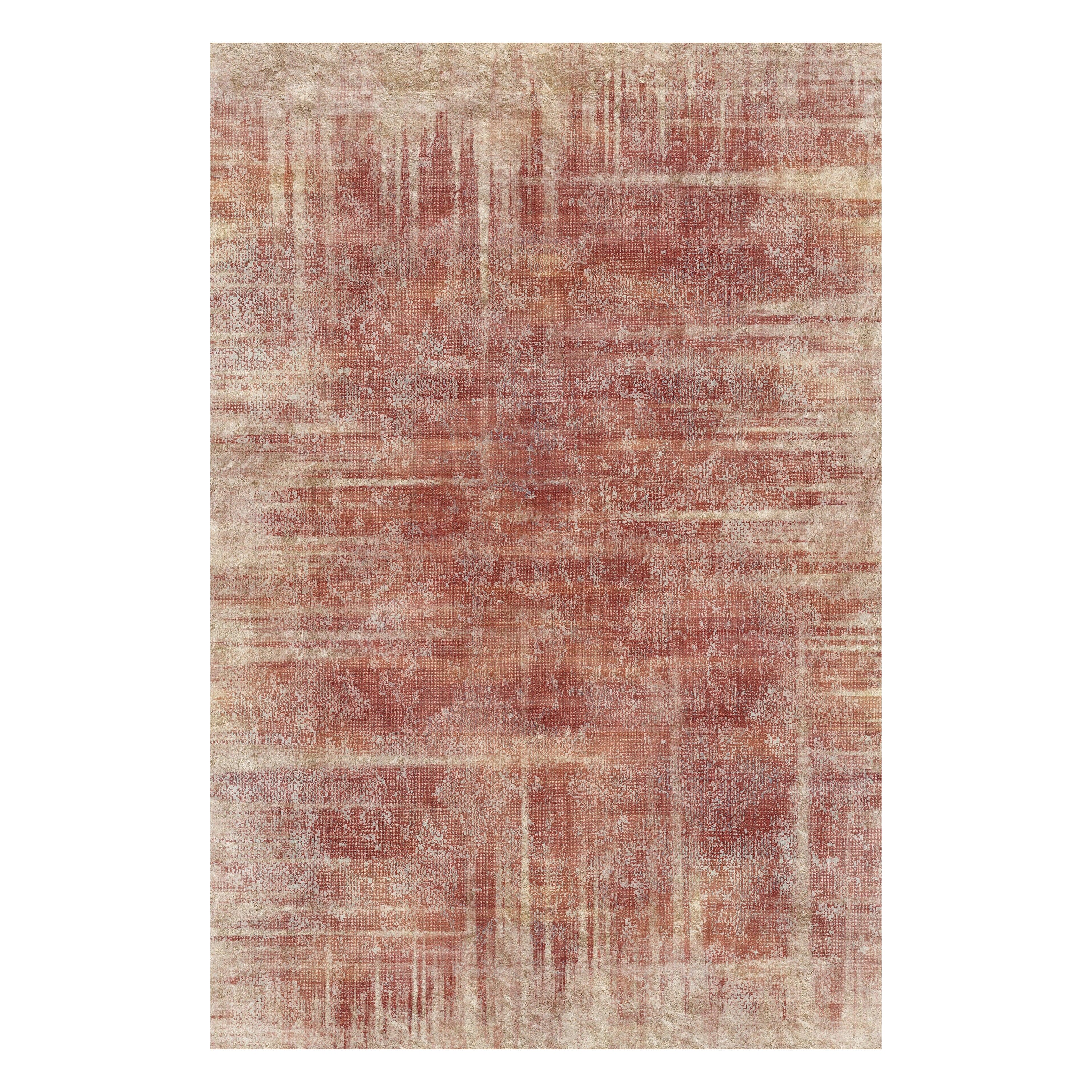 Moooi Small Quiet Collection Patina Brick Rectangle Rug in Low Pile Polyamide For Sale