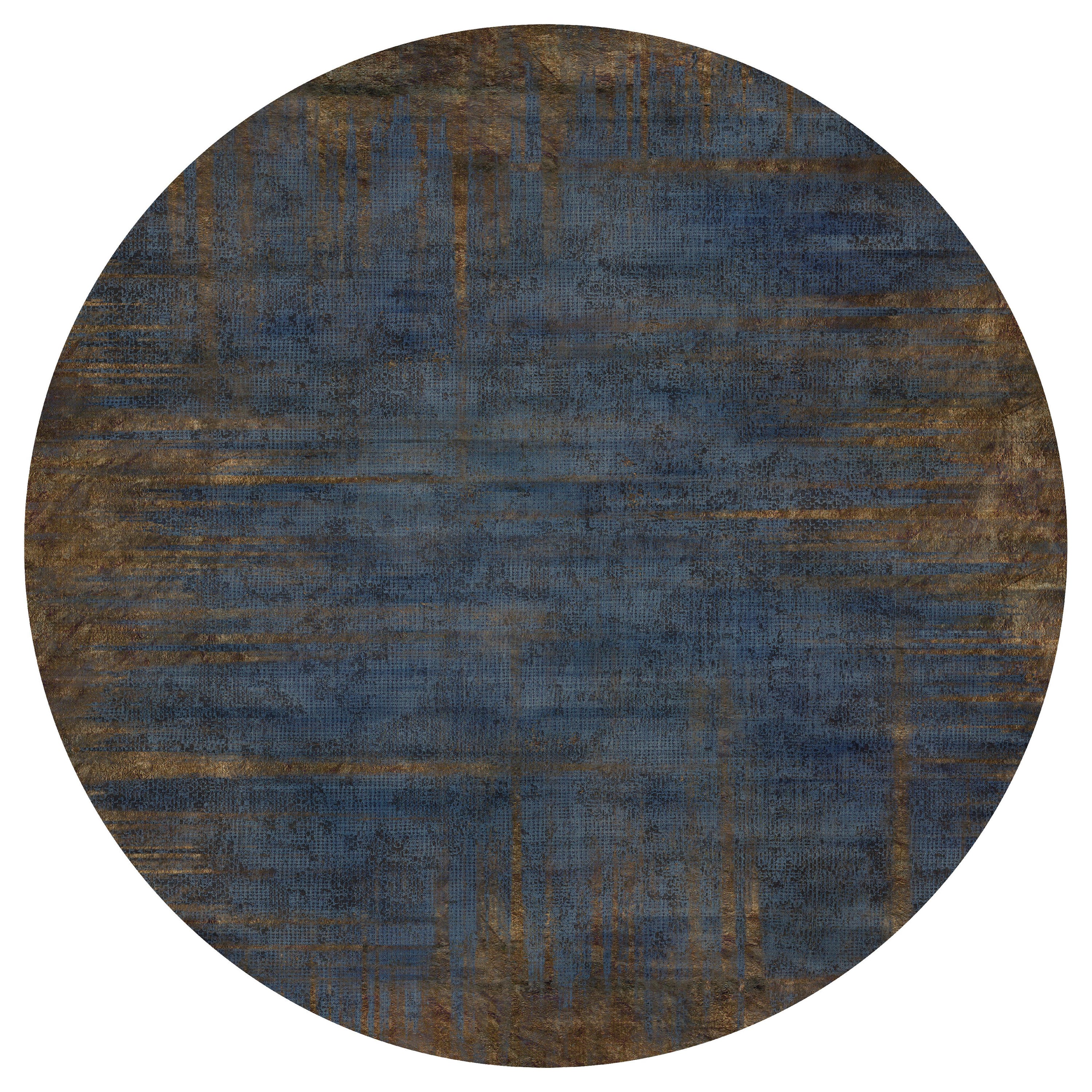 Moooi Large Quiet Collection Patina Fog Round Rug in Wool For Sale