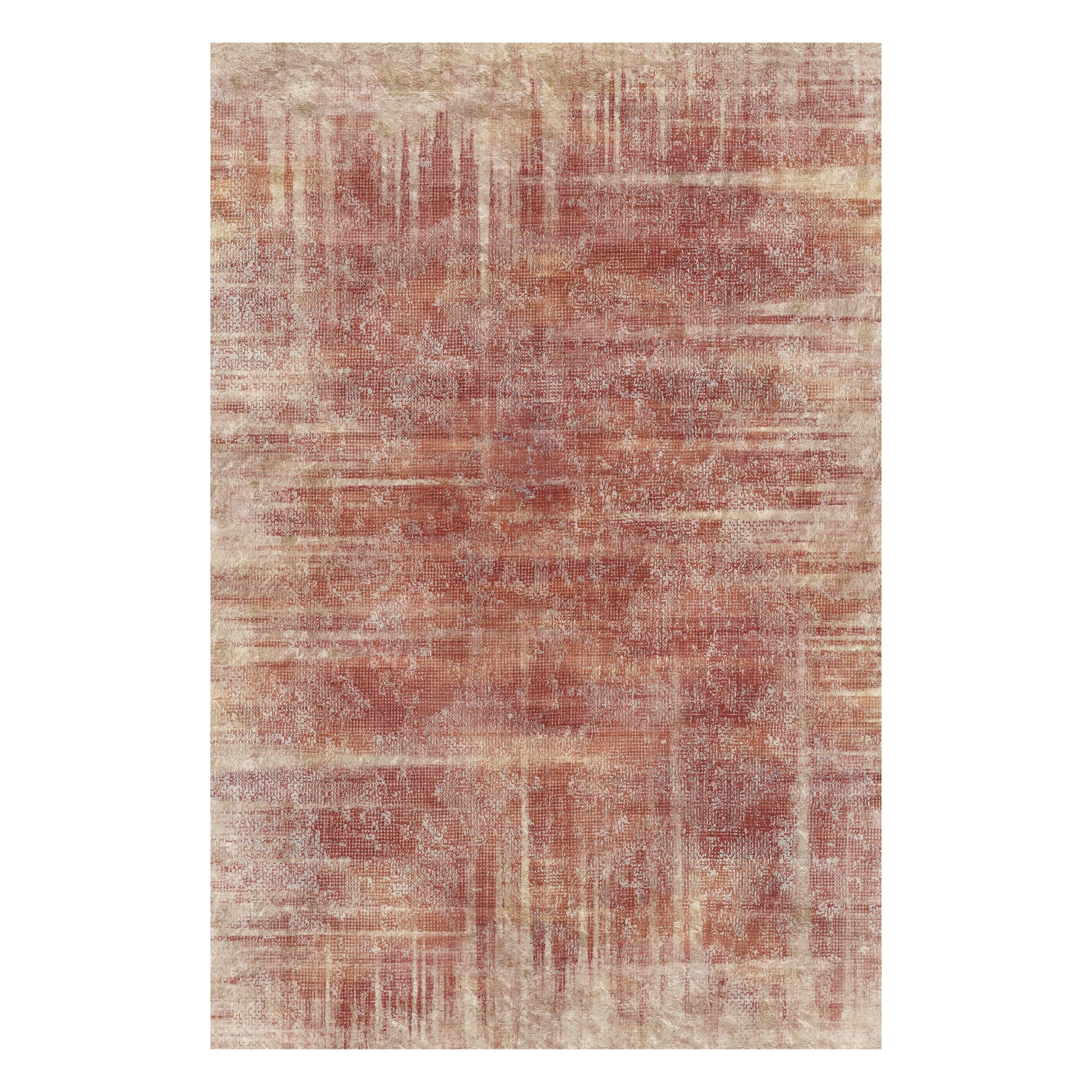 Moooi Large Quiet Collection Patina Brick Rectangle Rug in Wool For Sale