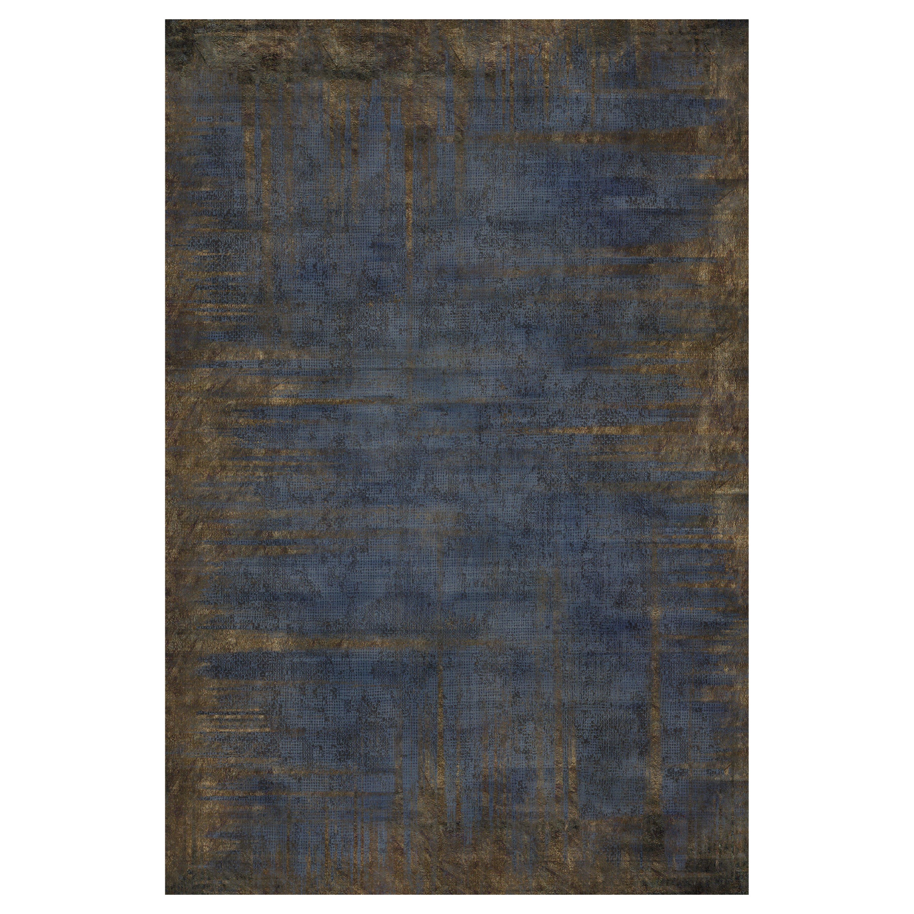 Moooi Small Quiet Collection Patina Fog Rectangle Rug in Low Pile Polyamide For Sale