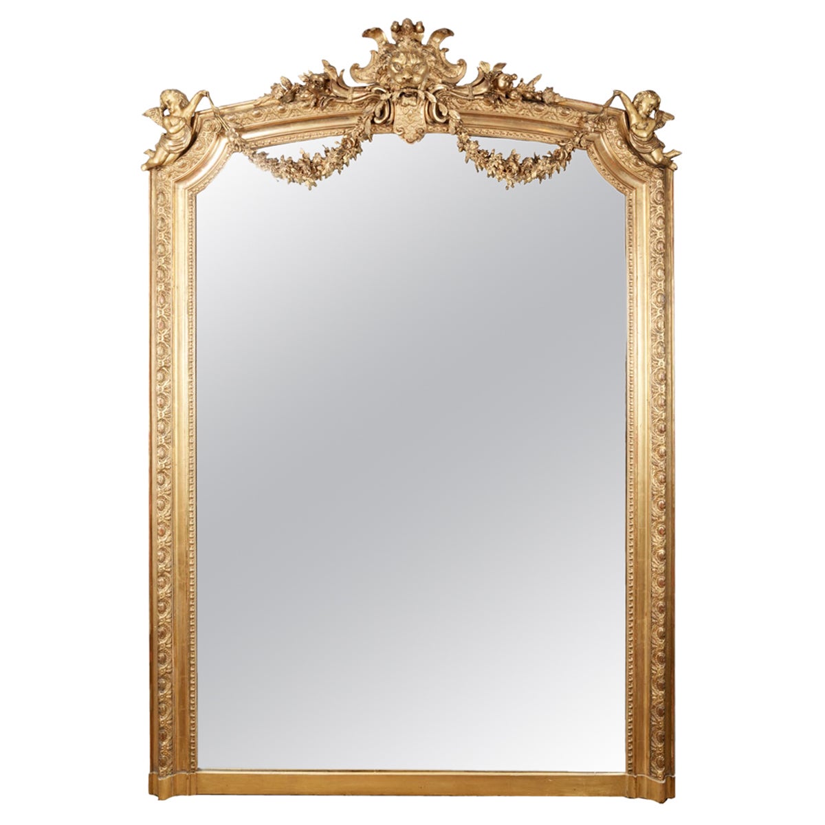Miroir à trumeau doré du début du 19e siècle d'après William Kent