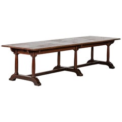 Monumental 19thC English Oak Refectory Dining Table
