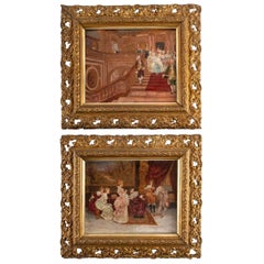 Antique Pair of Paintings "Parisian Life"