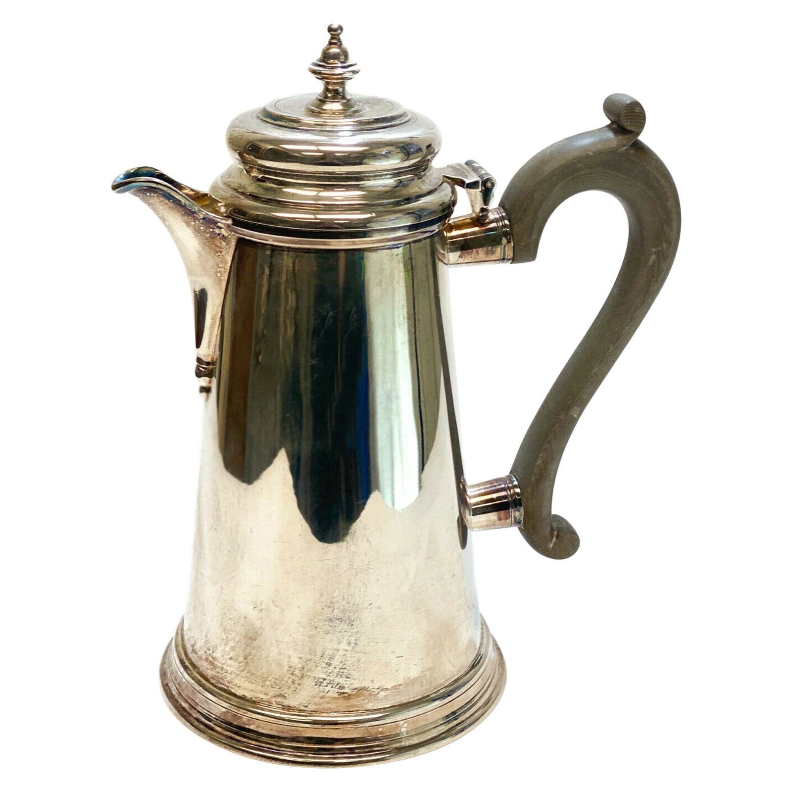 CJ Vander Ltd London Sterling Silver Georgian Style Tea Coffee Pot, 1973 For Sale