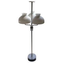 Ignazio Gardella “ Arenzano” Floor Lamp Marbre Opaline Glass Metal Crome 1950 It