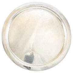 German Handarbeit .900 Silver Circular Hand Hammered Tray, Makers Mark