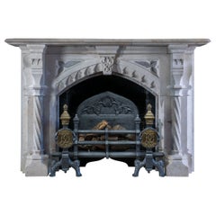 19th Century Stone Gothic Revival Fireplace Mantel