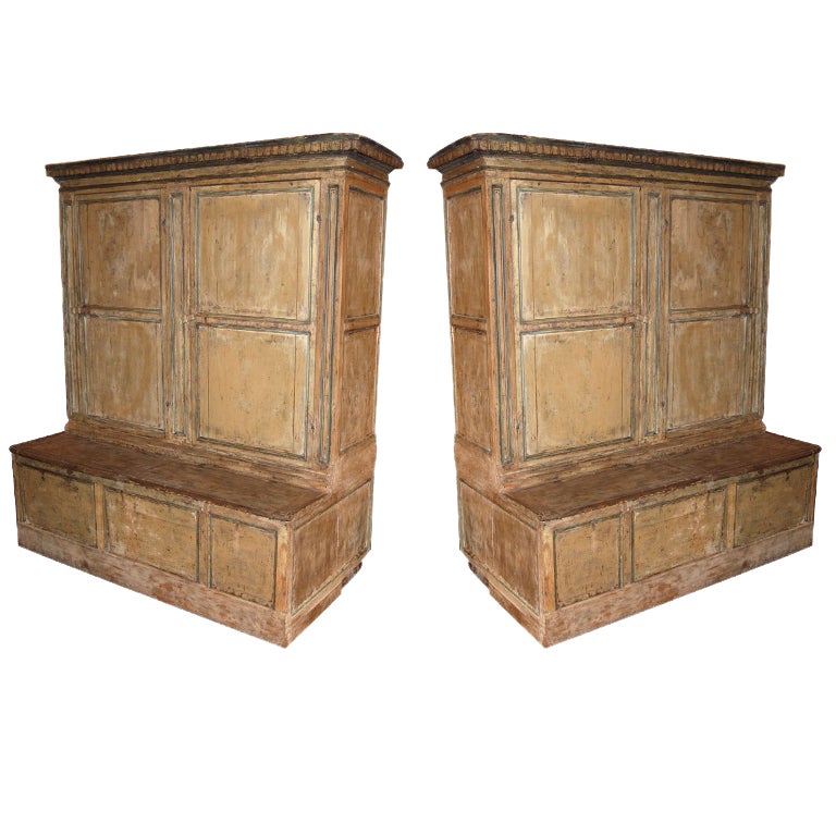 Pair 18th C. Italian Banquettes For Sale