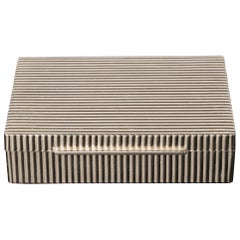 Vintage Elegant Silver Plated Bronze Corrugated Decorative Box, France, 1950's