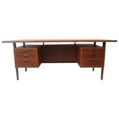 Danish Teak Floating Top Desk / Bookcase by Kai Kristiansen