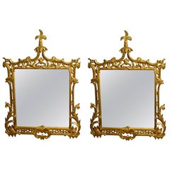 Vintage A Gilt Regency-Style Chinoiserie Mirror