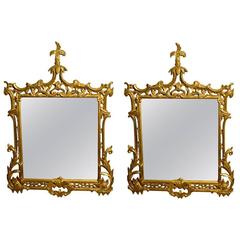 Pair of Gilt Regency Style Chinoiserie Mirrors 1