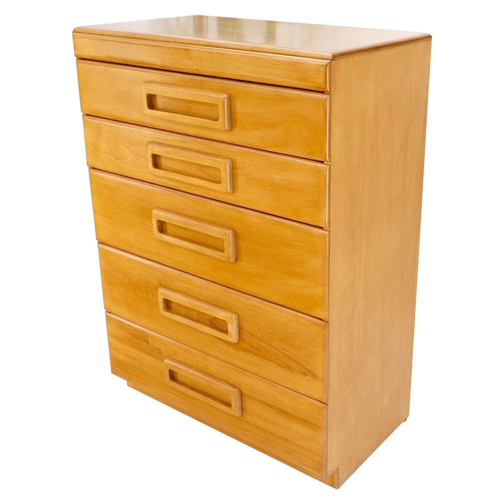 Russel Wright Conant Ball Mid-Century Modern Solid Birch High Chest Dresser Mint For Sale